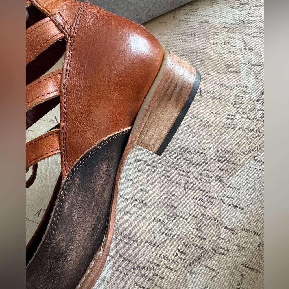 Freebird by Steven Malone Cognac Multi Leather Shoes Booties 9 - Picture 8 of 13